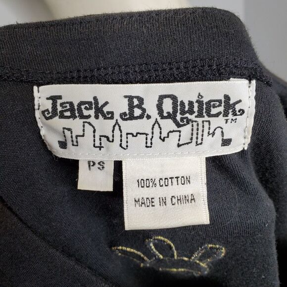 VINTAGE Y2K cardigan black button up cat appliqué top‎ S petite - Picture 6 of 6